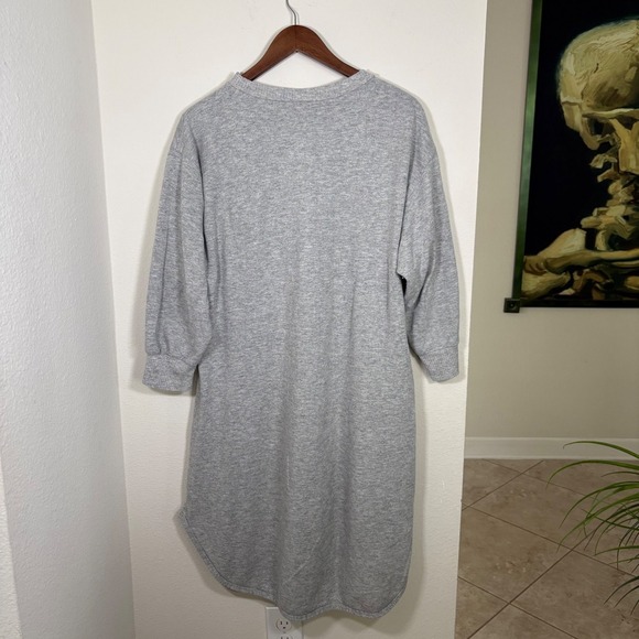 Vintage Kittens Gray Bunny Winter Scene Graphic Sweatshirt Dress - Picture 3 of 5